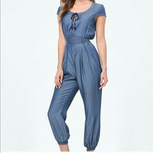Bebe Chambray Jumpsuit Sz XS